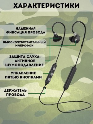 Беспроводные противошумные наушники CleverTech M200T Bluetooth, с защитой от потери