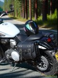 Мотосумка для мотоцикла боковая, кожаная CleverTech 33х25х13см