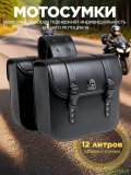 Мотосумка для мотоцикла боковая, кожаная CleverTech 31х30х13 см