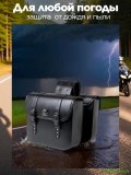 Мотосумка для мотоцикла боковая, кожаная CleverTech 31х30х13 см