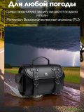 Мотосумка для мотоцикла боковая, кожаная CleverTech 30х23х18 см