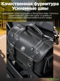 Мотосумка для мотоцикла боковая, кожаная CleverTech 30х23х18 см